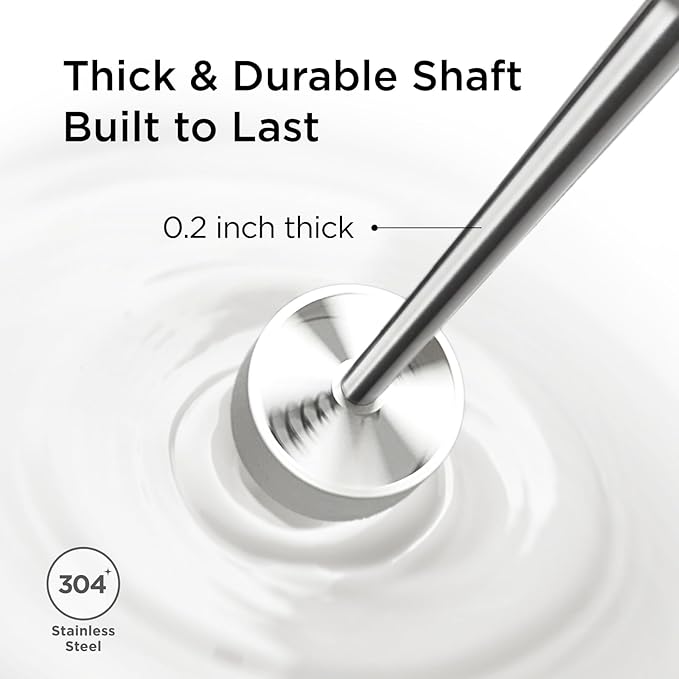 Kitchen Mama Silkwhisk Electric Milk Frother Handheld: Mini Drink Mixer, Stainless Steel, Cold Foam Maker, Frother Wand for Coffee, Cappuccino, Lattes, Protein Drinks, Battery Operated (Metal Gray)