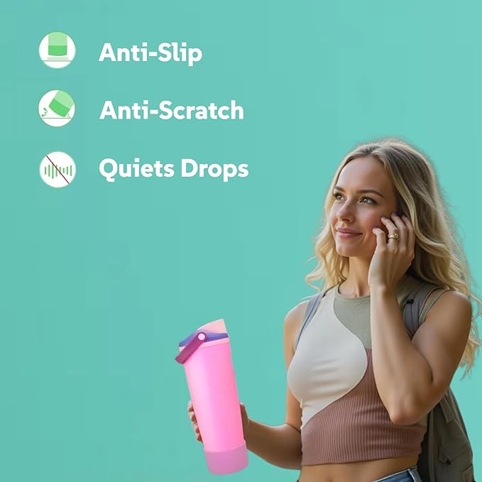 Silicone Boots Compatible with Owala 30oz & 40oz FreeSip Sway Bottles – Non-Slip, Scratch-Resistant Protective Sleeve