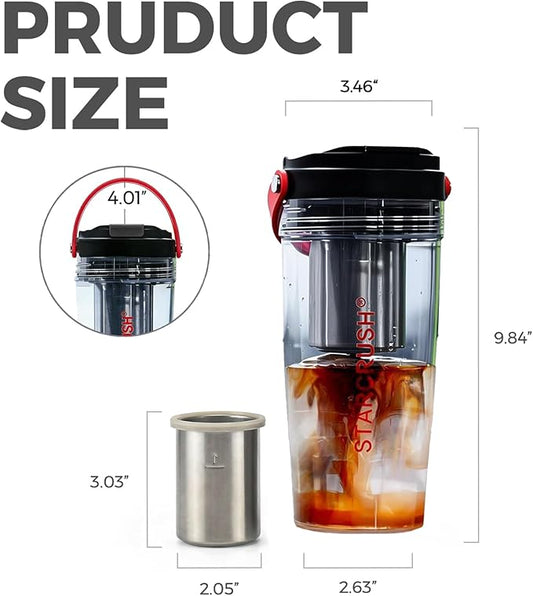 Portable Electric Espresso Maker, 20oz Insulated Stainless Steel Extraction Coffee Cup,Fast Brew with Pressure, Rechargeable, Leak Proof, BPA Free, Ideal for Travel,Commute and Office