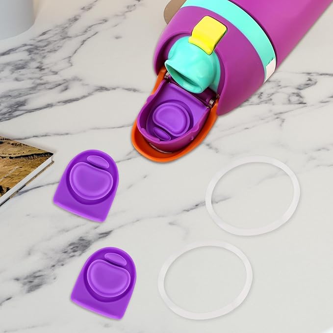 2 Sets Replacement Stopper and O Ring Gasket Compatible with Owala FreeSip 24oz 32oz,Water Bottle Lid Insert Cap Rubber Seal Parts for Owala 16/19/24/32/40oz Mouthpiece Accessories F4