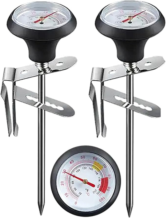 Milk Frothing Thermometer 2 Packs for Coffee Chocolate Cappuccino Frothy Milk Foam Stainless Steel Thermometer Latte Art Pen