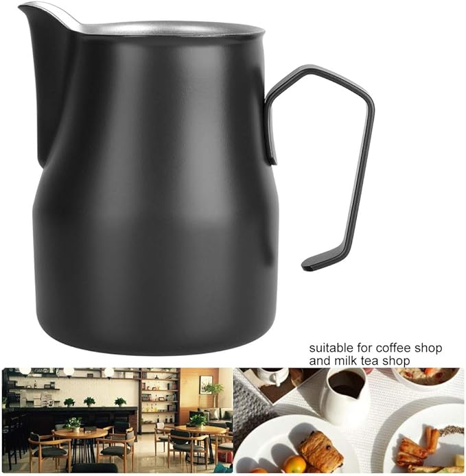 Milk Frothing Pitcher, 500ml/17.5oz Stainless Steel Espresso Steaming Pitcher Milk Steamer Cup Coffee Milk Hot Chocolate Cups