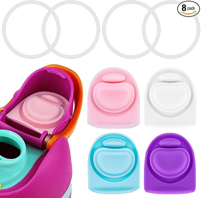 4 Sets Replacement Rubber Stopper and O Ring Gasket Compatible with Owala FreeSip 24oz 32oz,Water Bottle Lid Insert Cap Seal Parts for Owala 16/19/24/32/40oz Mouthpiece Accessories Z4K15