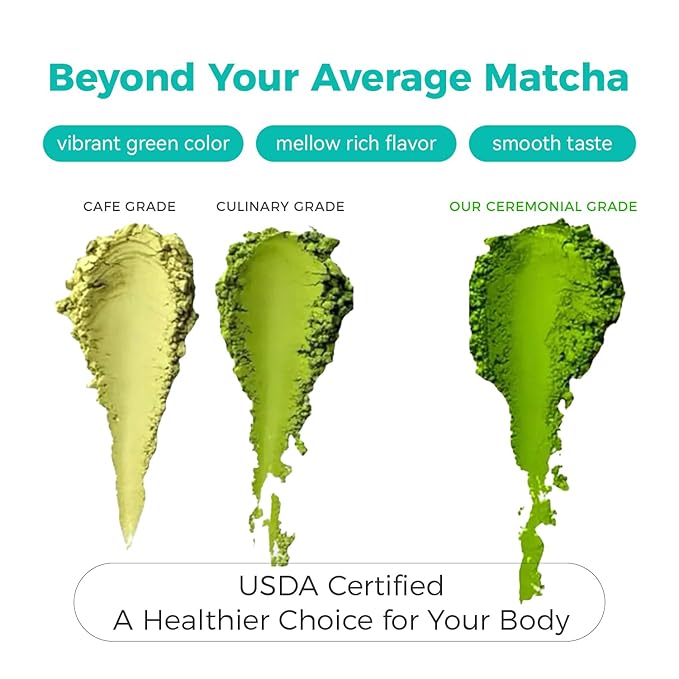 Emerail Organic Ceremonial Grade Matcha, Premium First Harvest Matcha Green Tea Powder, 100% Pure USDA-Certified, Sugar-Free Gluten-Free Vegan (60g / 2.1oz)