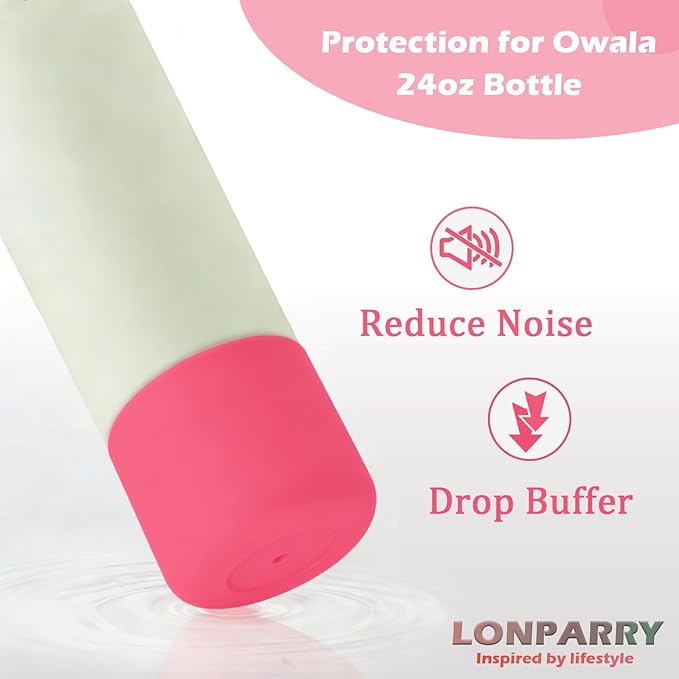 2-PCS Silicone Boot for Owala Water Bottle 24 oz, Accessories for Owala Boots 24oz - Protector Sleeve Anti-Slip & Scratch Rubber Bottom Cover for Free Sip,Twist,Flip Water Bottles