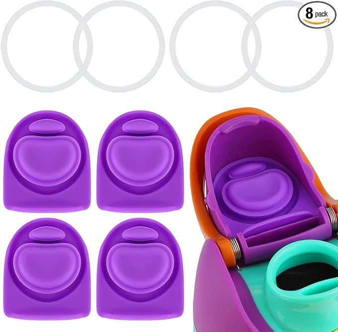 4 Sets Replacement Rubber Stopper and O Ring Gasket Compatible with Owala FreeSip 24oz 32oz,Water Bottle Lid Insert Cap Seal Parts for Owala 16/19/24/32/40oz Mouthpiece Accessories Z4K4