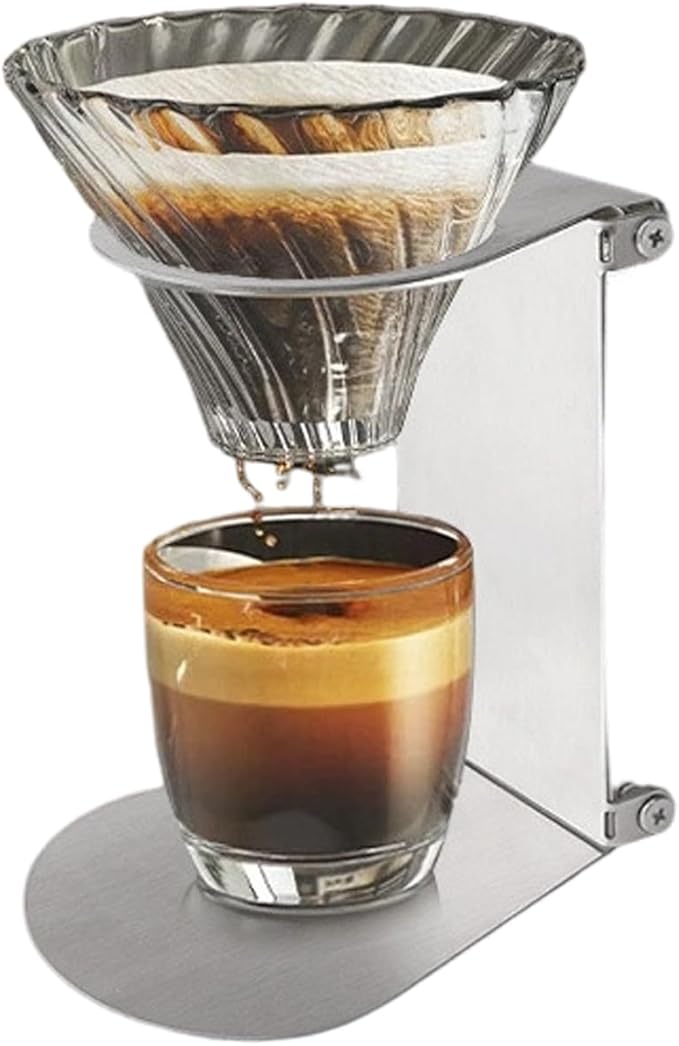 Pour Over Drip Holder – Portable Espresso Stand, Foldable Aluminum Station, Compact Brew Frame | Stable Cup Support, Space Saving Design, Lightweight Travel Setup, Manual Coffee Brewing Accessory For