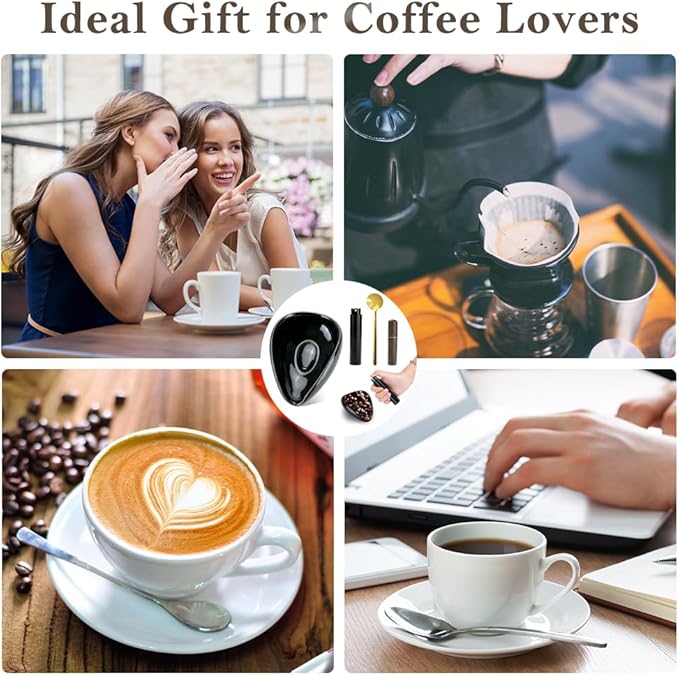 4Pcs Coffee Bean Dosing Cup and Spray Bottle Kit For Espresso, Espresso Coffee Stirrer and Spoon Set, Ceramic Dosing Vessel Tray/Single Dose Measuring Tray Coffee Bar Accessories for Coffee Lover