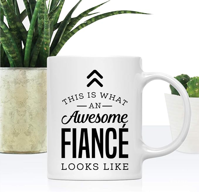 Andaz Press 11oz. Ceramic Coffee Tea Mug, This is What an Awesome Fiance Looks Like, 1-Pack, Birthday Ideas Coworker Him Her, Includes Gift Box