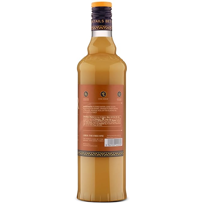 Liber & Co. Almond Orgeat Syrup - Made with California Almonds & Orange Blossom Water - Makes 50 Drinks - Essential for Authentic Mai Tais, Tiki Drinks, and Coffee (25.4 oz)