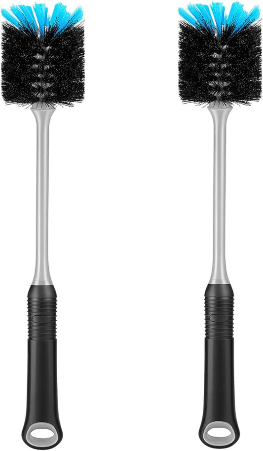 Water Bottle Cleaning Brush, Long Handle Flexible Scrub Brush for Water Bottles, Glasswares, Mugs, Flasks, Tumblers, Vases, and Kitchen Sink, 2 Pack
