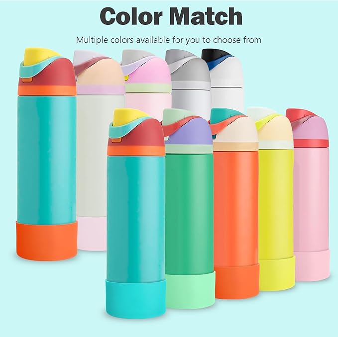 2PCS Silicone Boot for Owala 24oz FreeSip Water Bottle, Anti-Slip Scratch-Resistant Bottom Sleeve, Protective Sports Bottles Accessories, BPA-Free