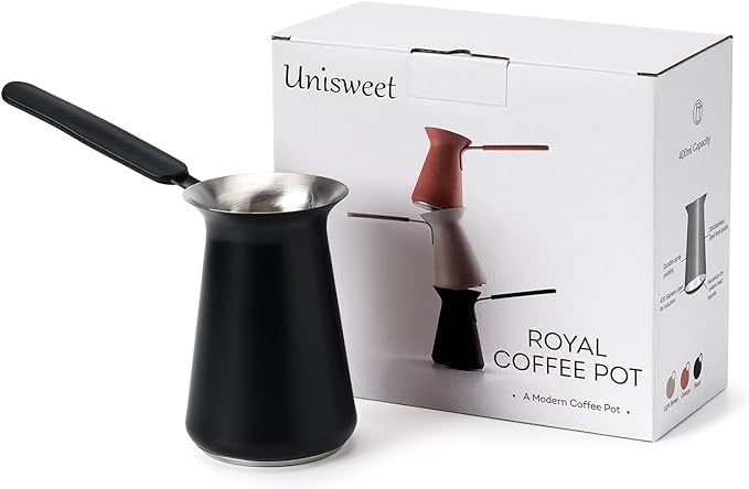 UNISWEET Turkish Coffee Pot - Coffee Maker, Briki Greek Turkish Pot, Arabic Tea Pot, Cezve/Ibrik Coffee Pot for Stovetop(400 ml,Serves 5)