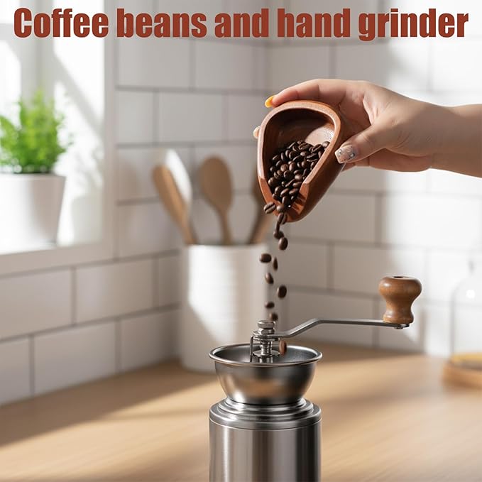 Coffee Bean Dosing Cup and Spray Bottle Kit, Wood Espresso Accessories Kit, Coffee Bar Accessories for Lovers with Static Reduction Spray