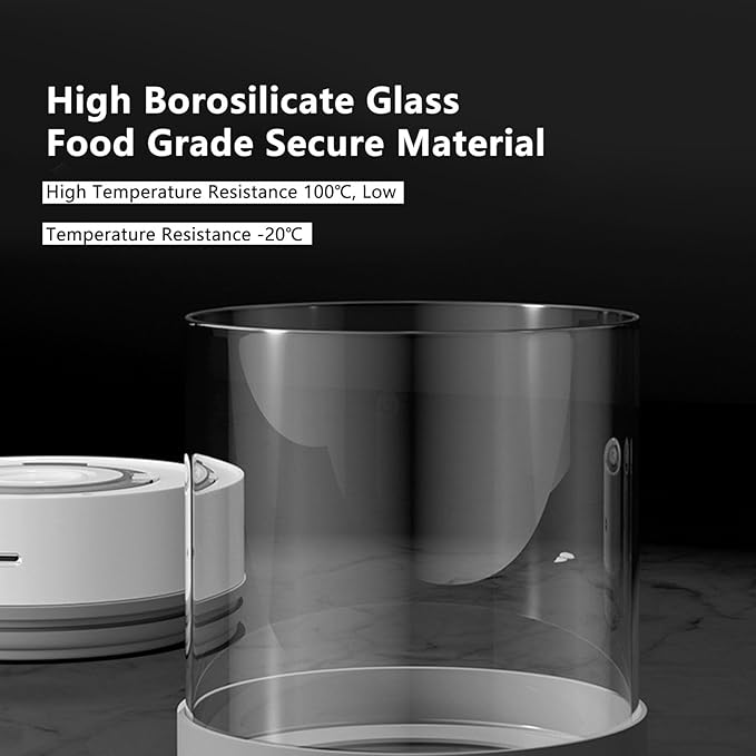 Electric Vacuum Canister, Vacuum Glass Storage Container Bean Nuts Storage Organizer for Coffee Tea Food Preservation (600ml)