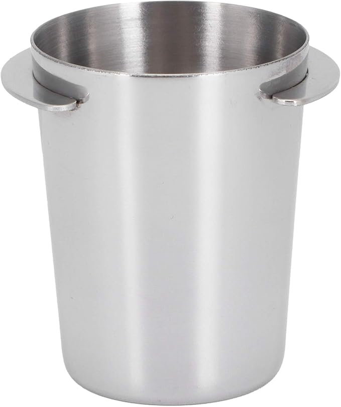 Fdit Stainless Steel Dosing Cup, 51mm Coffee Powder Feeder Mug for Espresso Machine Silver Coffee Dosing Cup for Home Coffee Shop Use
