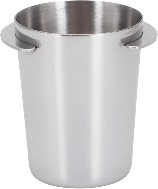 Fdit Stainless Steel Dosing Cup, 51mm Coffee Powder Feeder Mug for Espresso Machine Silver Coffee Dosing Cup for Home Coffee Shop Use