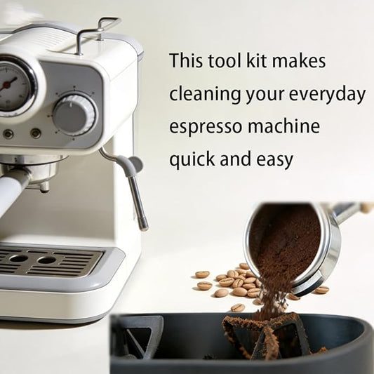 Coffee Portafilter Cleaning Kit, Premium Espresso Clean Holder with Include Brush＆holder, Professional Cafe Grounds Catcher, Coffee Machine Filter Cleaning Device for 51/53/58mm Barista Set