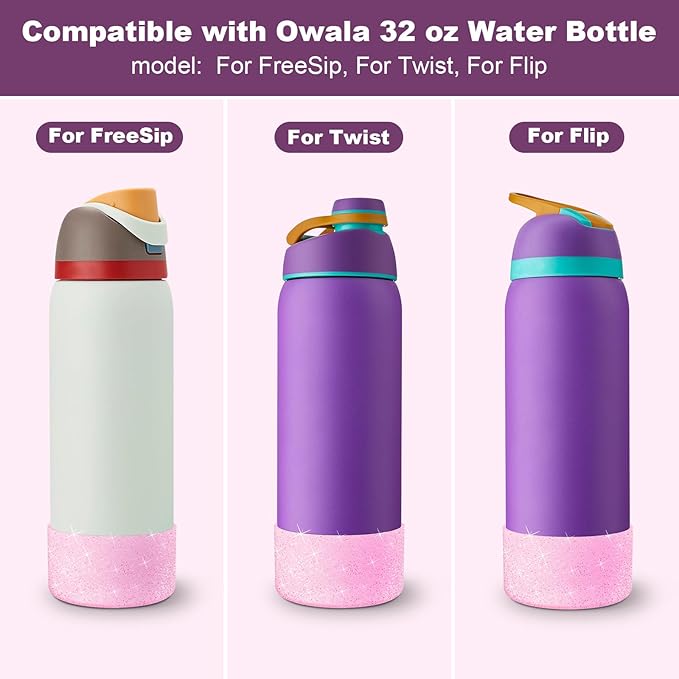 Silicone Boot for Owala Water Bottle 24 oz 32 oz 40 oz, Anti-Slip Protective Sleeve for FreeSip/Twist/Flip Stainless Steel Water Bottles Accessories