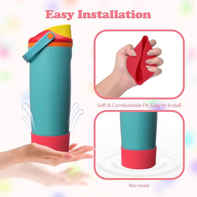 Silicone Boot for Owala 30oz & 40oz FreeSip Sway Bottles & Tumblers - Non-Slip, Scratch-Resistant, Stability Enhancer, Available in 12 Colors (Summer sweetness Red)