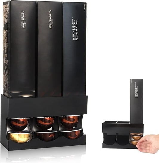 Pod Holder for Nespresso Vertuo Capsules - Wall Mount & Countertop Pod Organizer, Holds 3 Boxes of Coffee Pods, Modern Acrylic Storage for Nespresso Coffee Bar Accessories(Only Shelf)
