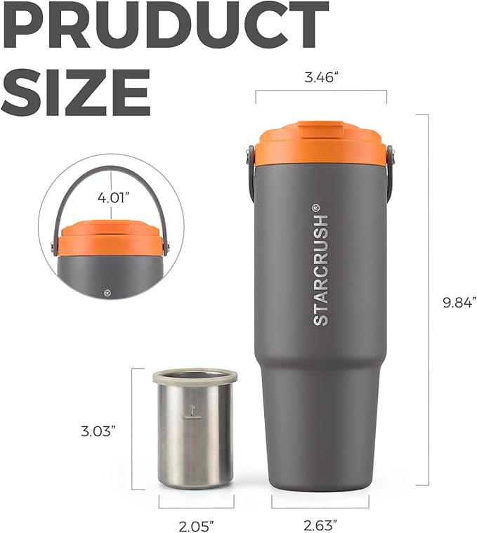 Portable Electric Espresso Maker, 30oz Insulated Stainless Steel Extraction Coffee Cup,Fast Brew with Pressure, Rechargeable, Leak Proof, BPA Free, Ideal for Travel,Commute and Office