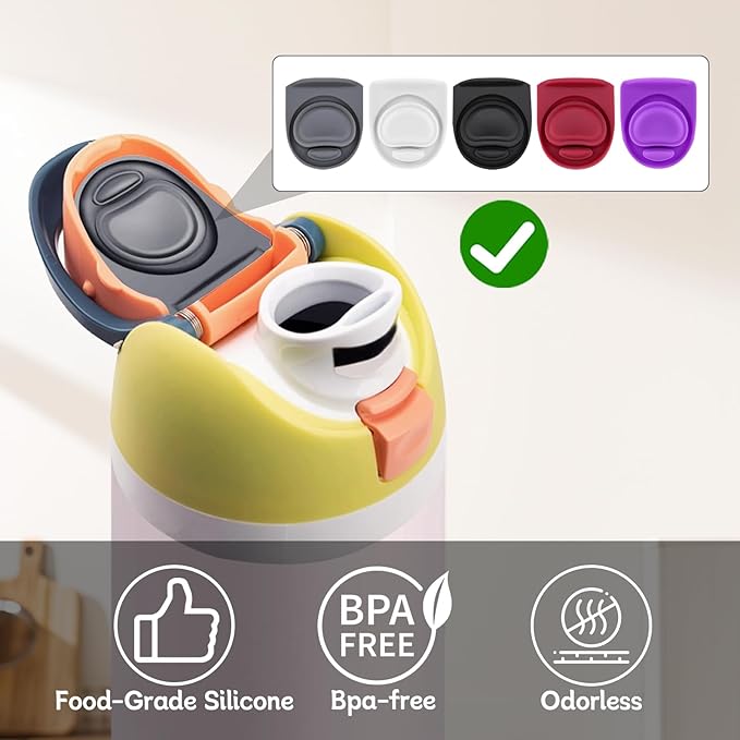 Rubber Seal Replacement Stopper Compatible with Owala Freesip16/19/24/32/40oz Spout Lid,5 Pcs Water Bottle Gasket Silicone Cap Insert Gasket Stopper Replacement Parts Accessories (5 Colors 1)