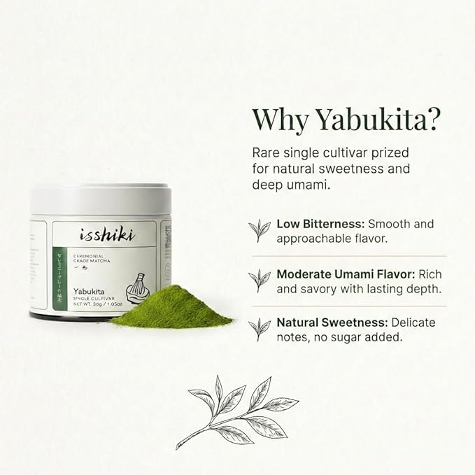 Isshiki Matcha Powder - Premium Ceremonial Grade Yabukita Green Tea from Kyoto, Japan - Exceptional Authentic Japanese Matcha - 30G - 20 Servings