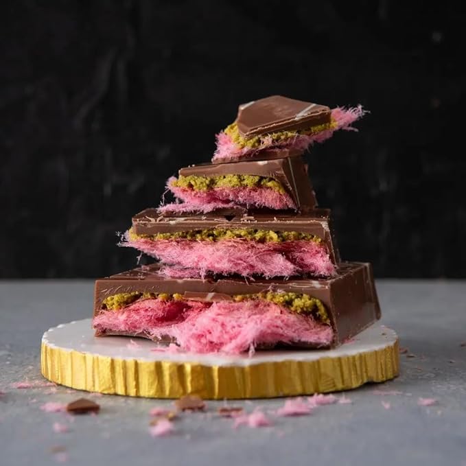 Carians Viral Angel Hair Chocolate Bar - Pistachio, Kataifi & Pomegranate Flavor - Great for Gift Giving, Anniversary, Thanksgiving, Christmas