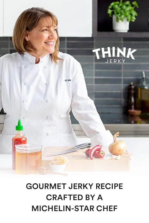 Think Jerky Sriracha Honey Turkey Jerky, Chef Crafted Free Range Turkey, Gluten Free, No Antibiotics or Nitrates, Healthy Chef Crafted Recipe, Low Calorie and Low Fat - 1.0 oz Bags, 8 Pack
