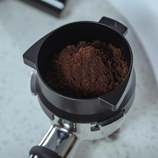 KNODOS 54mm Dosing Funnel and Puck Screen Set Compatible with Breville Barista Express, Barista Pro, Barista Touch Grinder Trigger Portafilter Funnel and Filter