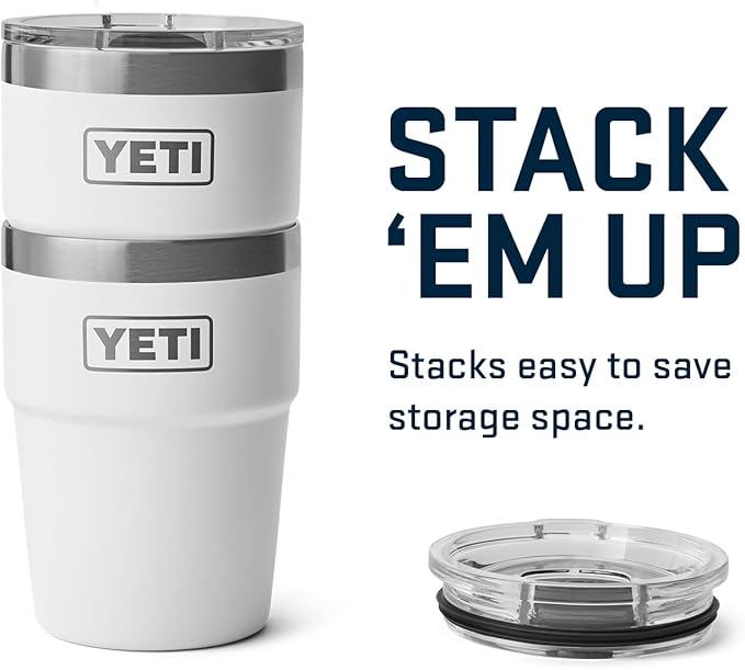 YETI Rambler 16 oz Stackable Tumbler, Vacuum Insulated, Stainless Steel with MagSlider Lid | Stackable, MagSlider Lid, Stackable, MagSlider Lid, Vacuum Insulated, Vacuum Insulated