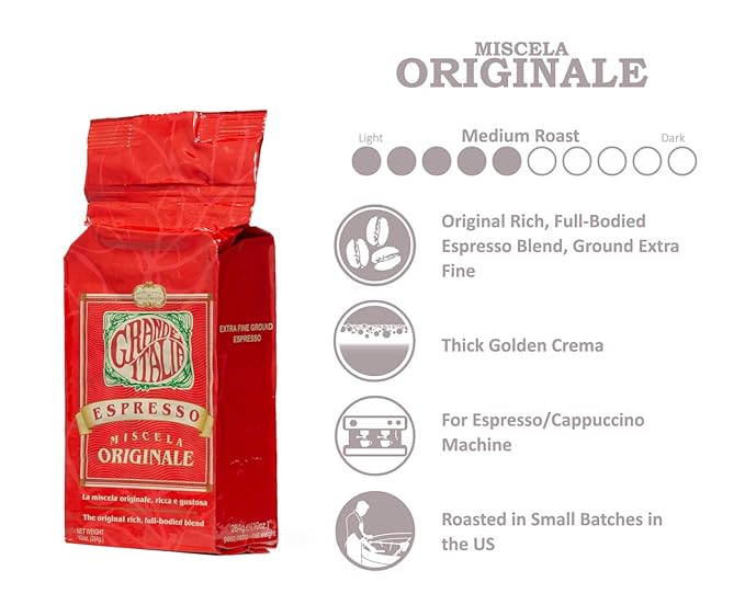 Grande Italia Espresso Ground (Ex Fine Ground, 10 oz)