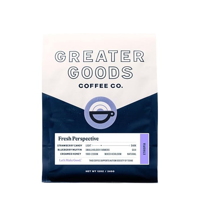 Fresh Perspective - Ethiopia - Roasted by Greater Goods Coffee Co. - Whole Bean Coffee - 10 Ounce Bag
