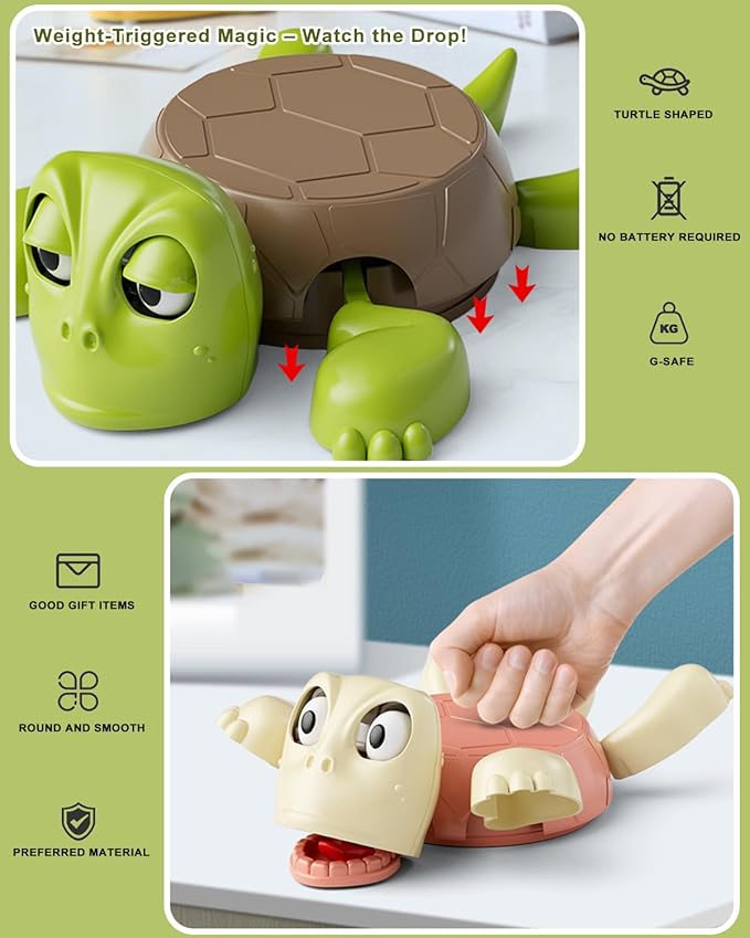 Turtle Coaster, 3D Printed Funny Tea Coasters with Interactive Expression, Turtle Cup Holder, Insulated Drink Mat for Coffee and Wine Glasses, Home Decor and Kitchen Accessories(Pink)