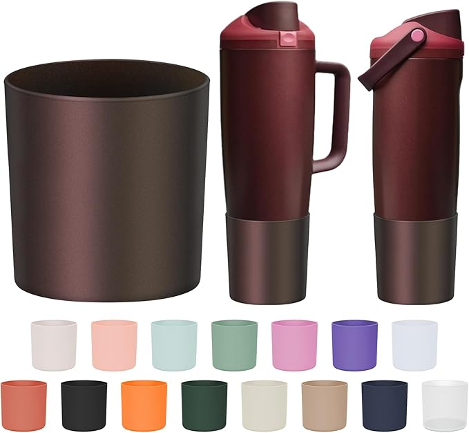 Silicone Higher Boot Compatible with Owala 30oz & 40oz FreeSip Sway Bottles & Tumblers, Large Protection Anti-slip Bottom Cover Sleeve for Freesip Sway Tumbler and Bottle(Black Cherry)