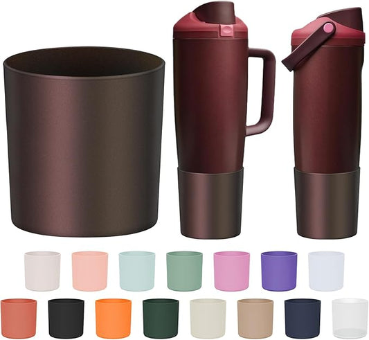 Silicone Higher Boot Compatible with Owala 30oz & 40oz FreeSip Sway Bottles & Tumblers, Large Protection Anti-slip Bottom Cover Sleeve for Freesip Sway Tumbler and Bottle(Black Cherry)
