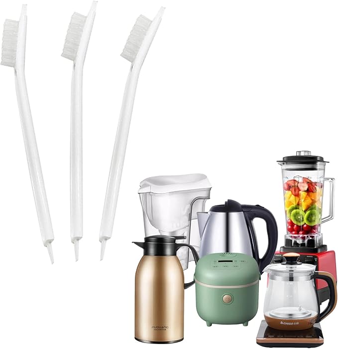 3 PCS Fruit Juicer Machine Clean Brush, Soy Milk Maker Clean Brush, Crevice Cleaning Tool Set for Toaster Sink Tile Grout Grater Seafood, Small Cleaning Supplies Gadgets for Kitchen Appliances