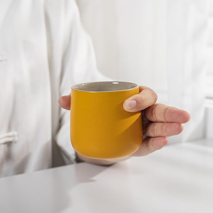 TEANAGOO Japanese Tea Cup, 7.2Oz / 205 ml,Yellow, H18, 4 Pcs/box, Japansese Cups,Chinese Tea Cups, Occupied Japan Tea Cups
