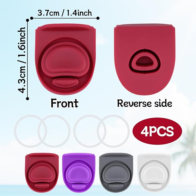 4 Sets Replacement Seal Gasket Stoppers for Owala Freesip Cap Mouth,Silicone O Sealing Ring Parts Water Bottle Top Lid Accessories for Owala Freesip 16/19/24/32/40oz（4 Colors 5）