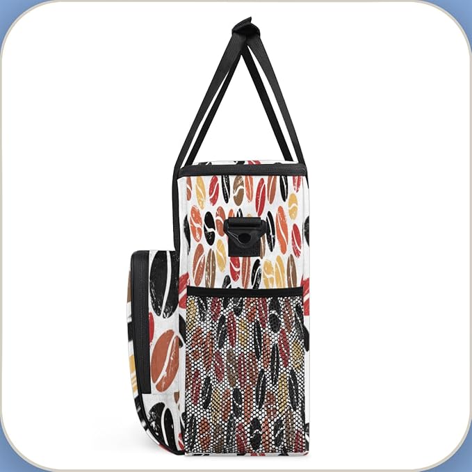 Colorful Coffee Beans Maker Carring Bag Travel Carrying Storage Tote Compatible with Keurig K-Mini or Plus Portable Single Serve Brewer Case Pockets for K-cup Pods