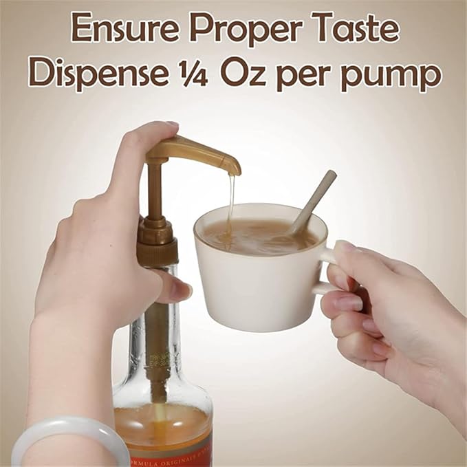 15pcs Syrup Pumps,Coffee Syrup Pump Dispenser Fits 750ml-25.4 oz Bottles,Replacement Syrup Bottle Pump Dispenser for Flavorings Creamer (Gold White Black)