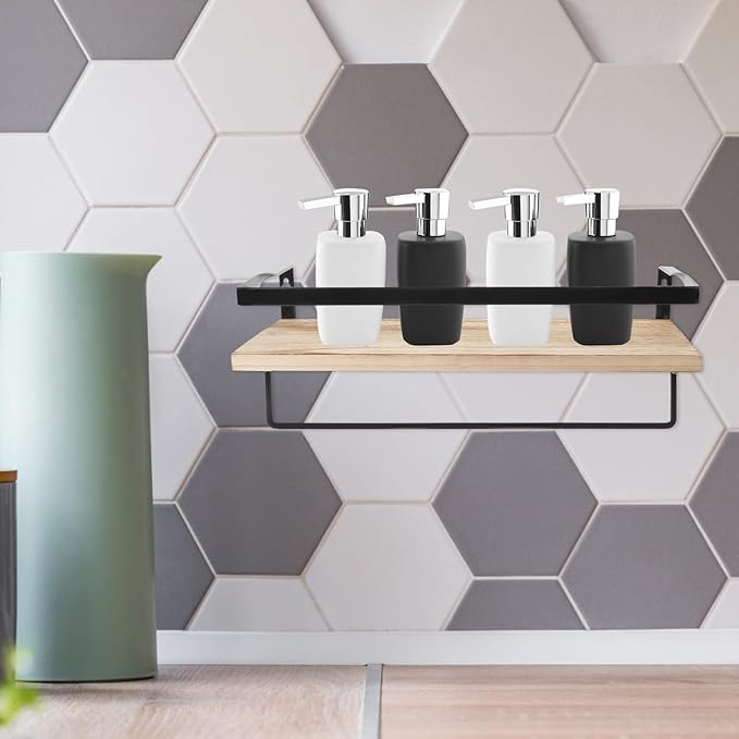 Wall Storage Shelf Floating Wood Shelves Solid Paulownia Wood Rustic Floating Cabinet for Bathroom Kitchen Living Room 2pcs