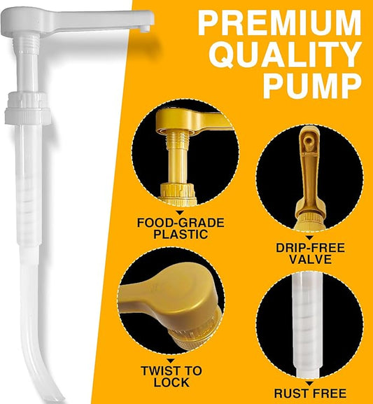 DupakSYS 2Pcs White Sauce Pump Dispenser for 64 oz Bottles - Reusable Large 15CC Syrup Pump for Chocolate, Pumpkin, Caramel, Vanilla, Mocha