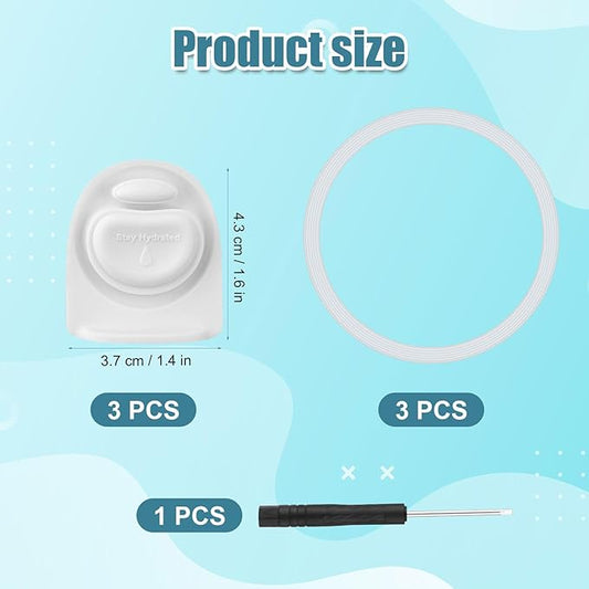 3pcs Bottle O Seal Ring & 3pcs Gasket Replacement Stopper for Owala FreeSip Cap, Silicone Water Bottle Plug Stopper BPA Free Top Lid Mouth Parts Compatible with Owala FreeSip 24oz 32oz