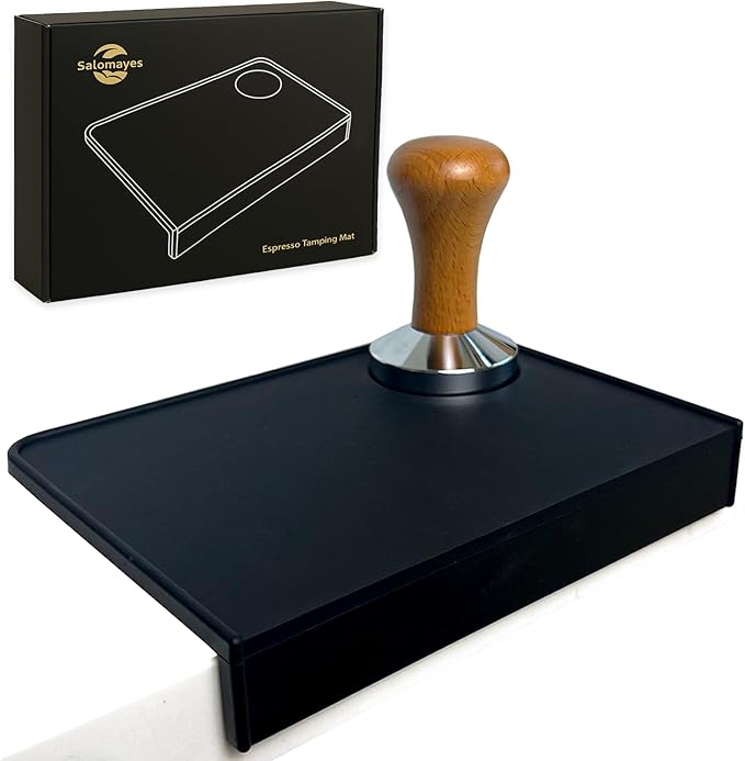 Salomayes Espresso Tamping Mat 8"x6" – Compact Non-Slip Silicone Tamper Mat, Food-Grade Coffee Tamping Station for Home Baristas, Essential Espresso Accessories