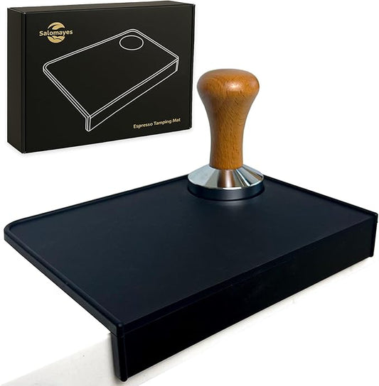 Salomayes Espresso Tamping Mat 8"x6" – Compact Non-Slip Silicone Tamper Mat, Food-Grade Coffee Tamping Station for Home Baristas, Essential Espresso Accessories