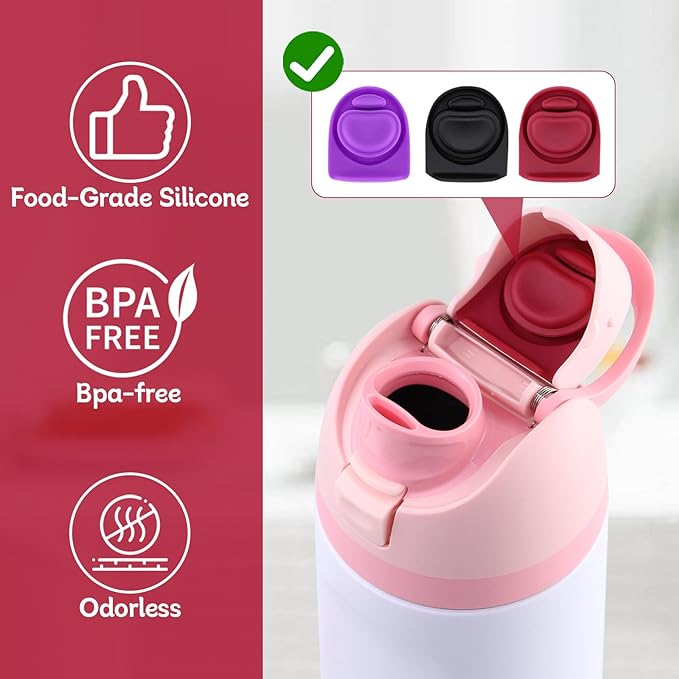 3pcs Replacement Rubber Stopper Seal Compatible with Owala FreeSip 24oz 32oz,Water Bottle Lid Cap Silicone Seal Parts for Owala 16/19/24/32/40oz Spout Gasket Mouthpiece Piece Accessories F2A2