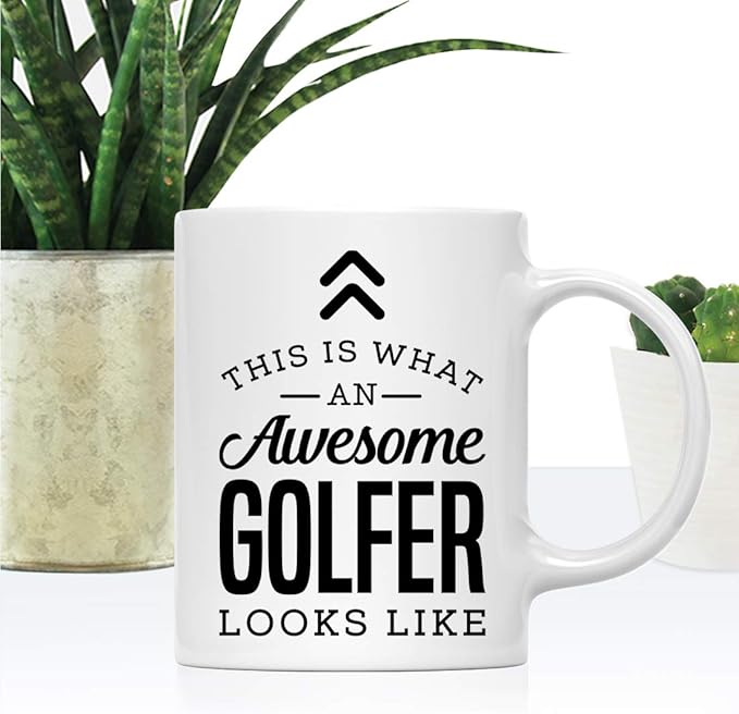 Andaz Press 11oz. Ceramic Coffee Tea Mug Thank You Gift, This is What an Awesome Golfer Looks Like, 1-Pack, Birthday Christmas Gift Ideas Coworker Him Her, Includes Gift Box