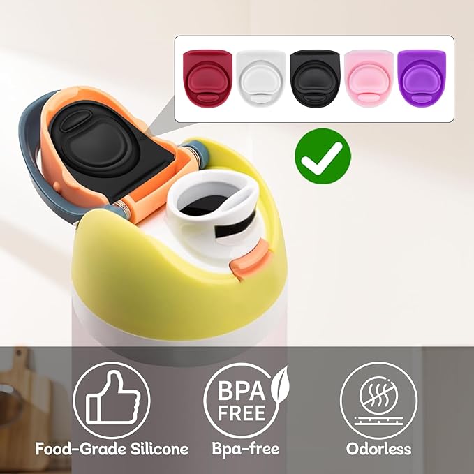 Rubber Seal Replacement Stopper Compatible with Owala Freesip16/19/24/32/40oz Spout Lid,5 Pcs Water Bottle Gasket Silicone Cap Insert Gasket Stopper Replacement Parts Accessories (5 Colors 4)